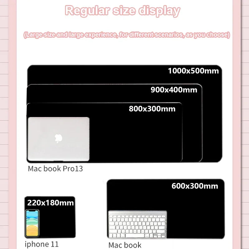 Desk mat size reference