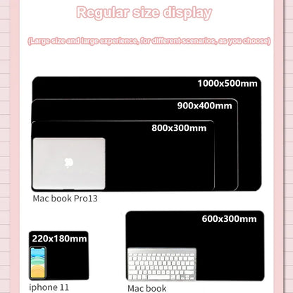 Desk mat size reference